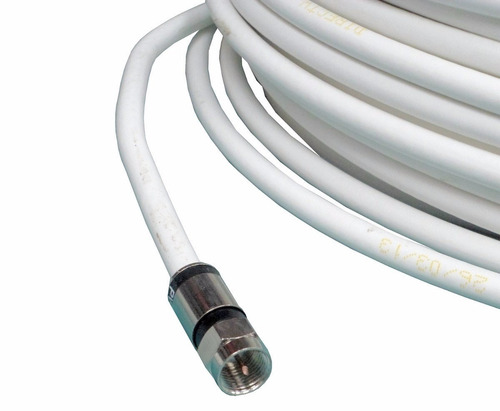 Imagen 2 de 4 de 5mts Cable Coaxil Armado C/ Conector Rg6 Compresion En Bolsa