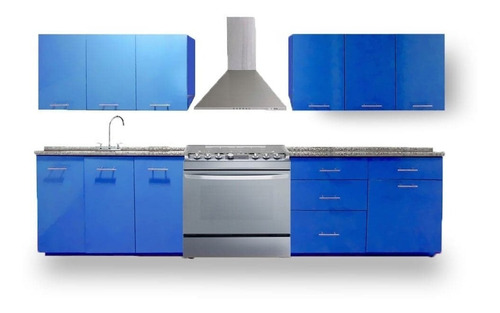 Cocina Integral Moderna Nantes Izquierda P/estufa 3.20m Azul
