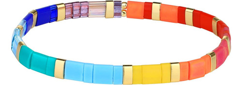 T Kelitch Arco Iris Miyuki Pulseras Elásticas Con Cuentas