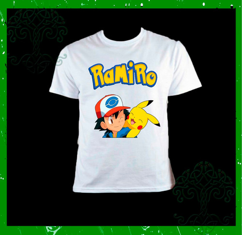 Remera Niños/as Pokemon Y Otros Personalizada Con Nombre!