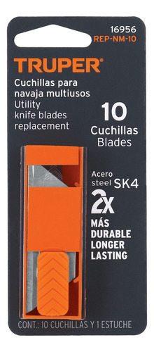Navaja Retráctil 7in, Aluminio + 20 Cuchillas Truper Color Negro