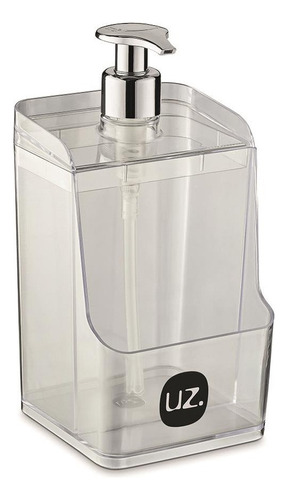 Porta Detergente Dispenser Com Suporte Para Esponja Slim Uz Cor Transparente