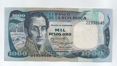 Billete 1000 Pesos Oro 1984 