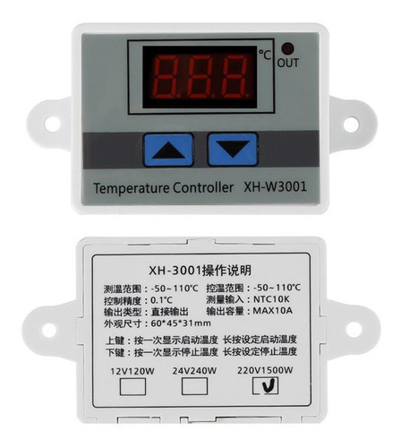Termostato Digital W3001 + Sonda Control Incubadora