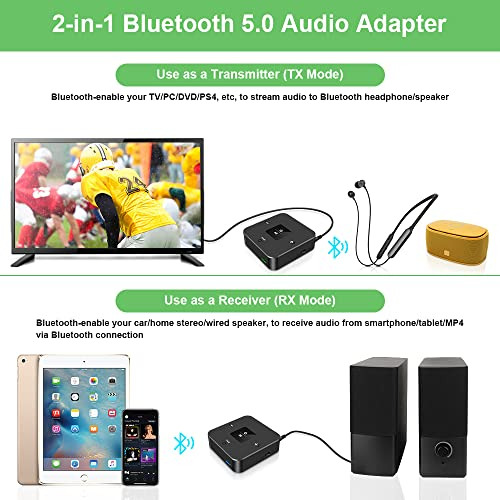 Transmisor Receptor Bluetooth 5.0 Golvery Tv, 2 En 1