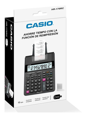 Imagen 3 de 6 de Sumadora Casio Hr-170rc Negra