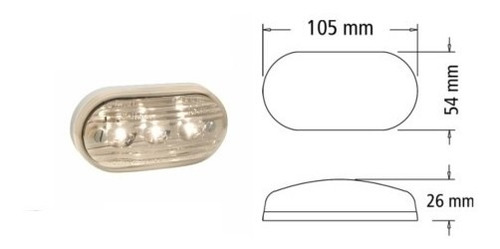 Faro Electronico Bivoltaje Oval Chico De 3 Leds