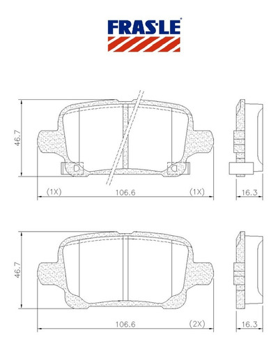 Pastilhas Freio Dian Tras Gm Cruze Turbo 1.4 16v 2020 Frasle