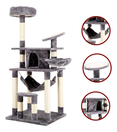 Scraper Furniture Cat House Toy Ladder Hammock 144 cm Arbo