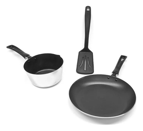 Batería De Cocina Cherry Vasconia Classic 3pz De Aluminio Color Plateado