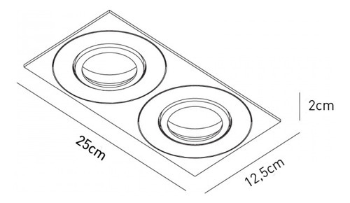 Spot Embutir Duplo F Plana Bco 2xpar20 Interlight Il-0190-bm