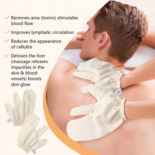 Guantes De Masaje De Seda Cruda Con Pulseras Elásticas
