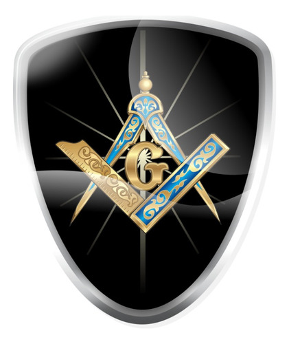 Adesivo Emblema Maçonaria Resinado Preto