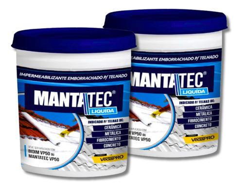 Kit Manta Líquida 36kg Impermeável Emborrachada - Telha Laje