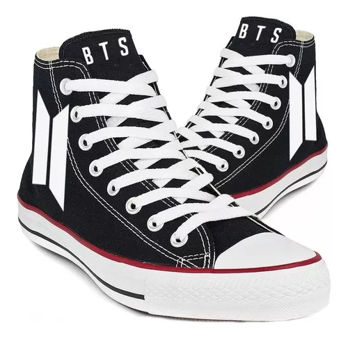 all star preto com listra vermelha