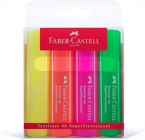 Faber Castell Marcatextos Resaltadores Textliner Neon 4pza