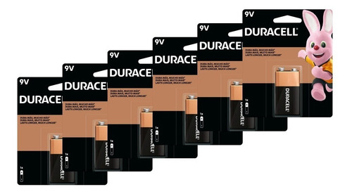 Pack 6 Batería 9v Duracell Alcalina Gran Duración- Todopilas