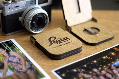 Caja De Madera  Porta Pen Drive X 2 U. - Cortelá