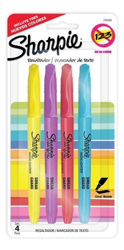 Resaltadores Sharpie Accent Pocket Blíster X4 Nuevos Colores