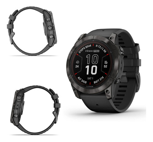 Smartwatch Garmin Fenix Fênix 7x Pro Sapphire Solar Pro Sapphire Solar 1.4  Com Rede Móvel Caixa 35.56mm De  Polímero Reforçado Com Fibra Com Tampa Traseira De Titânio, Pulseira De  Silicone