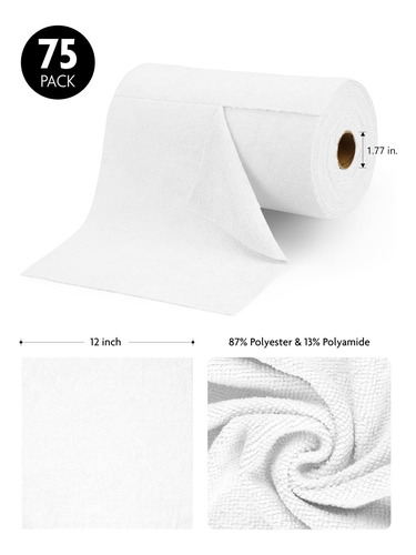 Rollo De Panos Microfibra Fantasticlean 75 Un. Blanco
