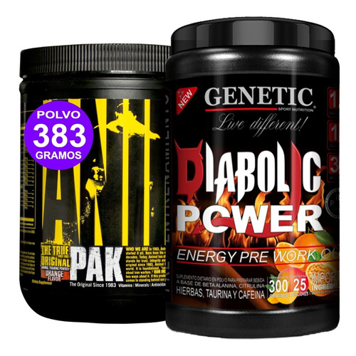 Masa Muscular Fuerza Animal Pak Pre Entreno Diabolic Genetic