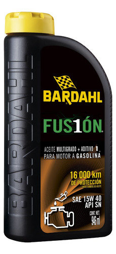 Aceite Bardahl Fusión 16,000 Km, 15w40 Sn, 946ml  12 Piezas