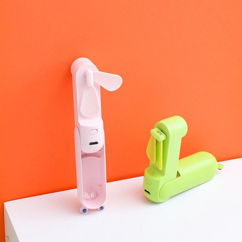 Mini Ventilador Recargable Con Llavero Powerbank De 2000 Mah