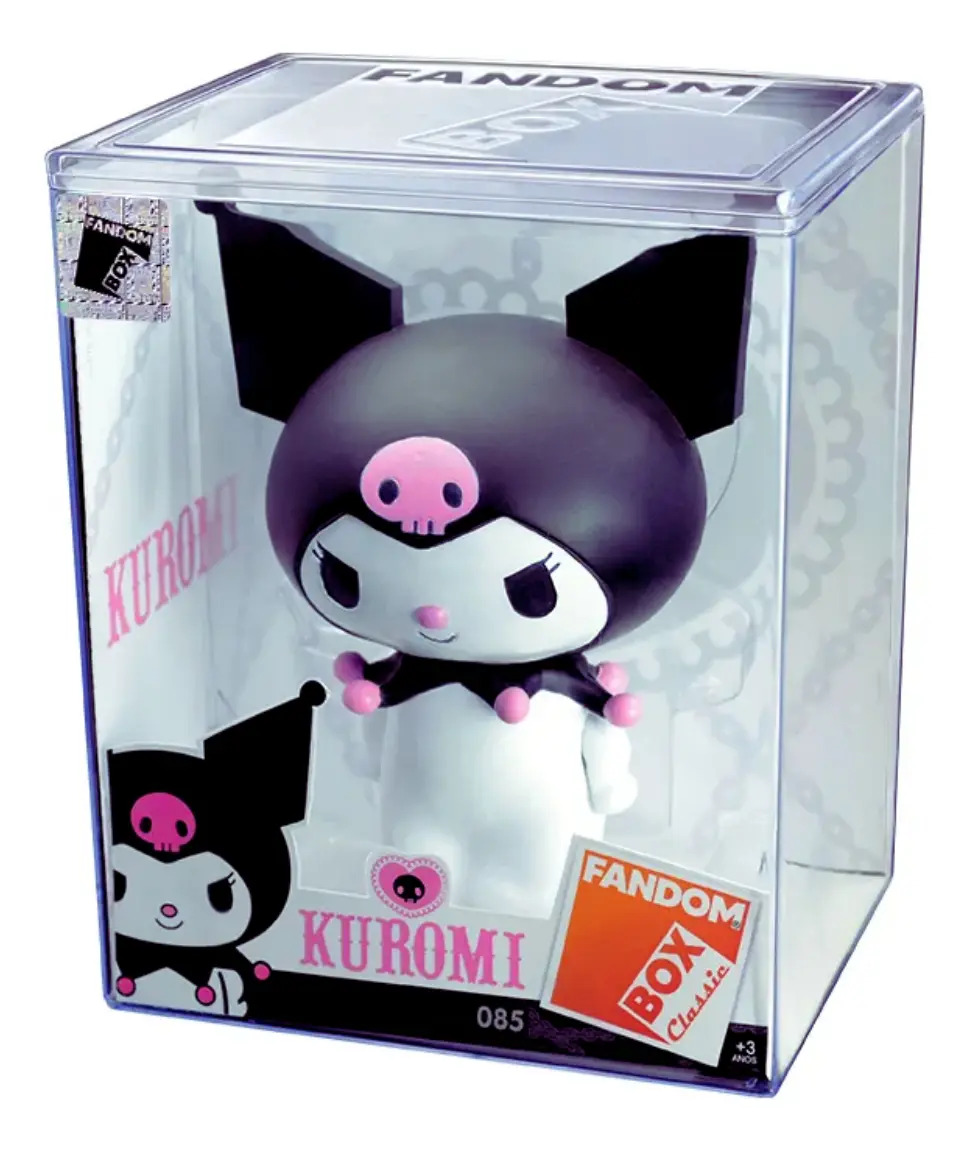 Boneca Kuromi Fandom Box Classic Vinil Líder Brinquedos