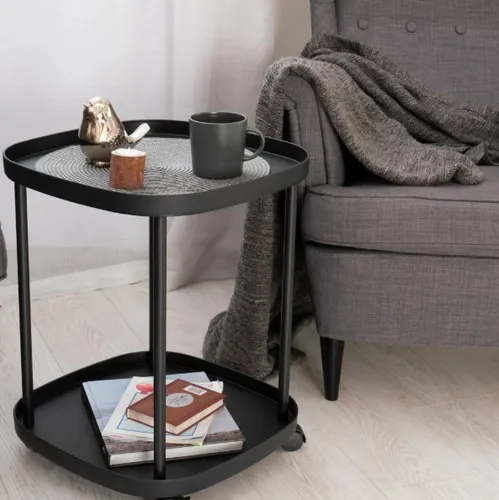 Mesa Ratona Multifuncion 2 Niveles C/ruedas Arrime Mesa Luz