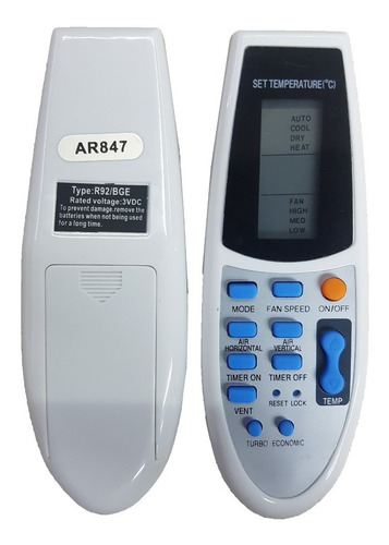 Control Remoto Ar847 Para Aire Acondicionado York