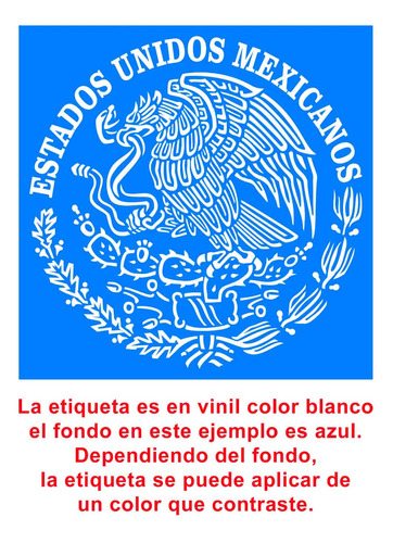 Sticker En Vinil De Corte Escudo Mexicano