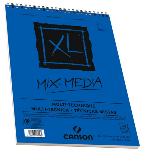 Block Canson Xl Mix-media A3 Acuarela Gouache Acrilico