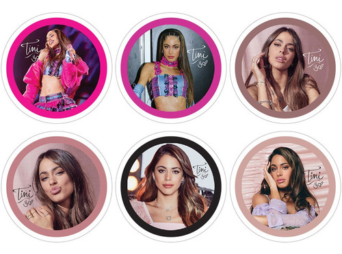 6 Pines Prendedores 55mm Tini Stoessel Musica