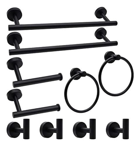 Conjunto De Hardware De Baño, 5/10/20pcs Negro Mate / Níquel