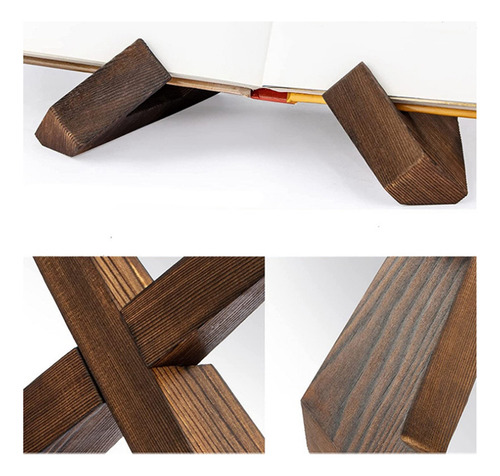Cyz Expositor De Madera Con Soporte Para Platos Y Libros De