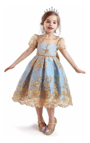 Vestido Elegante De Bebé Niña Fiesta Princesa Boda 