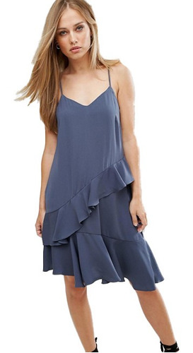 Vestido De Tirantes Gris Marca Vero Moda Talla S