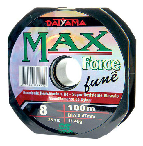 Linha Monofilamento Maruri Max Force Fumê 0,70mm 23,4kg 100m