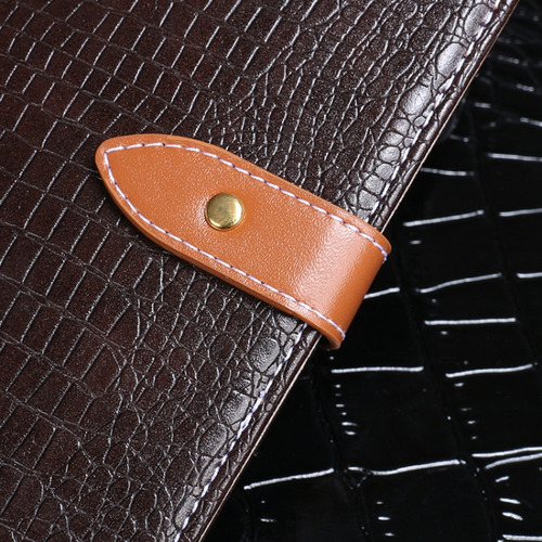 Estojo De Couro Preto Idewei Crocodile Texture Horizontal Fl
