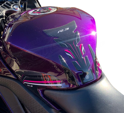 Adesivos 3d Tanque Bocal Lateral Moto R3 2024 Rosa Pink