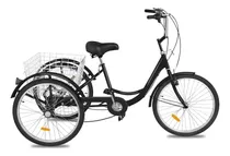 Comprar Vevor Triciclo Adultos 7 Velocidades Bicicleta 24 Pul Negro
