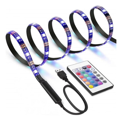 Cinta Tira Led Usb 5050 Rgb Colores 2 Metros C/ Control Rgb