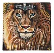 Comprar Cuadro León Pintado A Mano Decoracion Casa Hogar Libertario