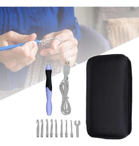 Juego De Ganchos De Ganchillo Con Luz Led De 9 Uds.,