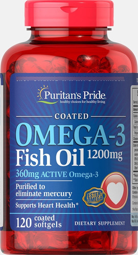 Omega-3 Fish Oil 1200mg 120cap - Unidad a $549