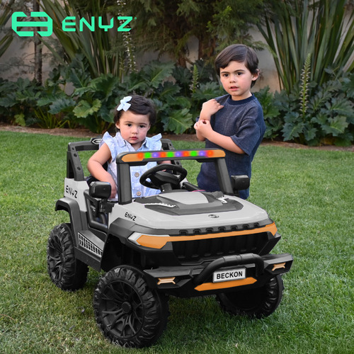 Camioneta Montable Eléctrico Con Control Remoto Para Niña Niño Con Asientos De Piel Carro Todo Terreno Bcx-7 Naranja Tigre Enyz Led Neon Y Muticolor Música Bluetooth Edades De 2 A 5 Años