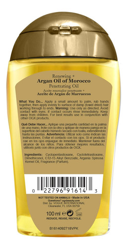 Tratamiento Capilar Penetrante Ogx Renewing + Argan Oil Of M