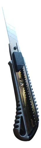 Trincheta Aluminio Profesional Con Botón Plano Aluminio 18mm