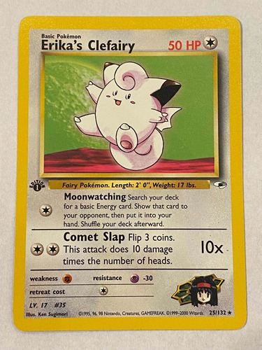 Carta Pokemon - Erikas Clefairy 25/132 Raro Gym Heroes